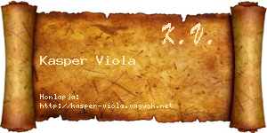 Kasper Viola névjegykártya
